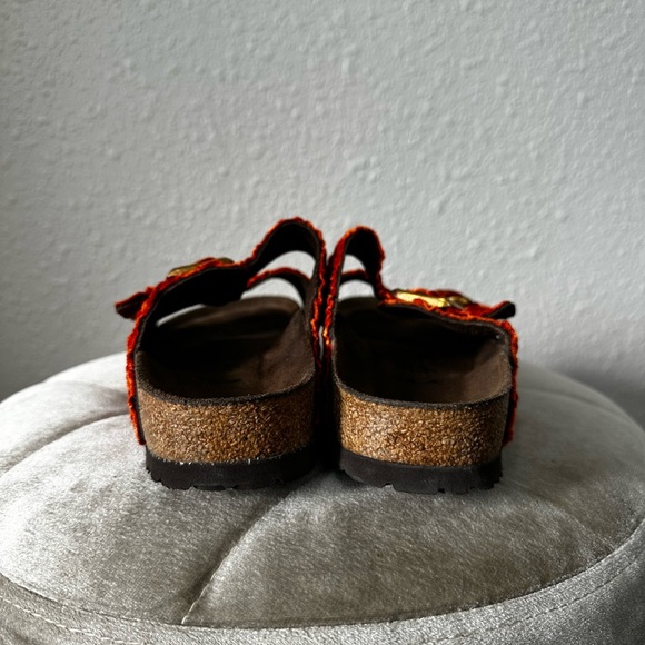 Birkenstock Arizona Crushed Orange Velvet Sandals Size 36 - Picture 5 of 15